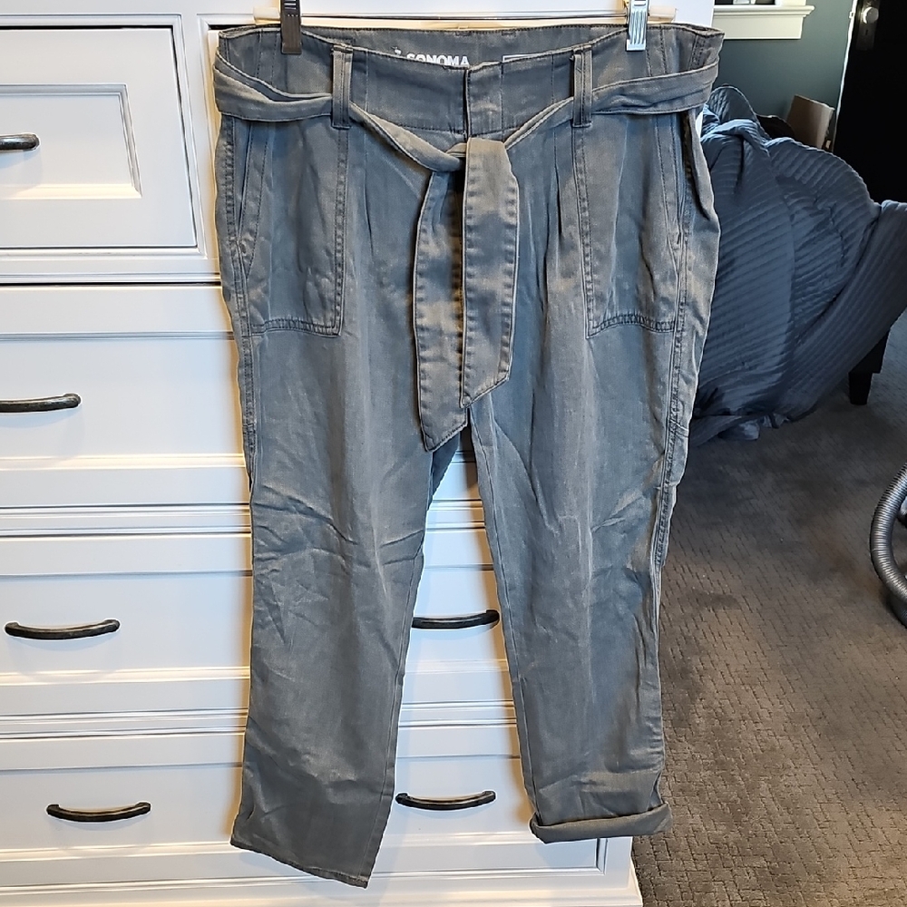 Sonoma Charcoal Belted Pants